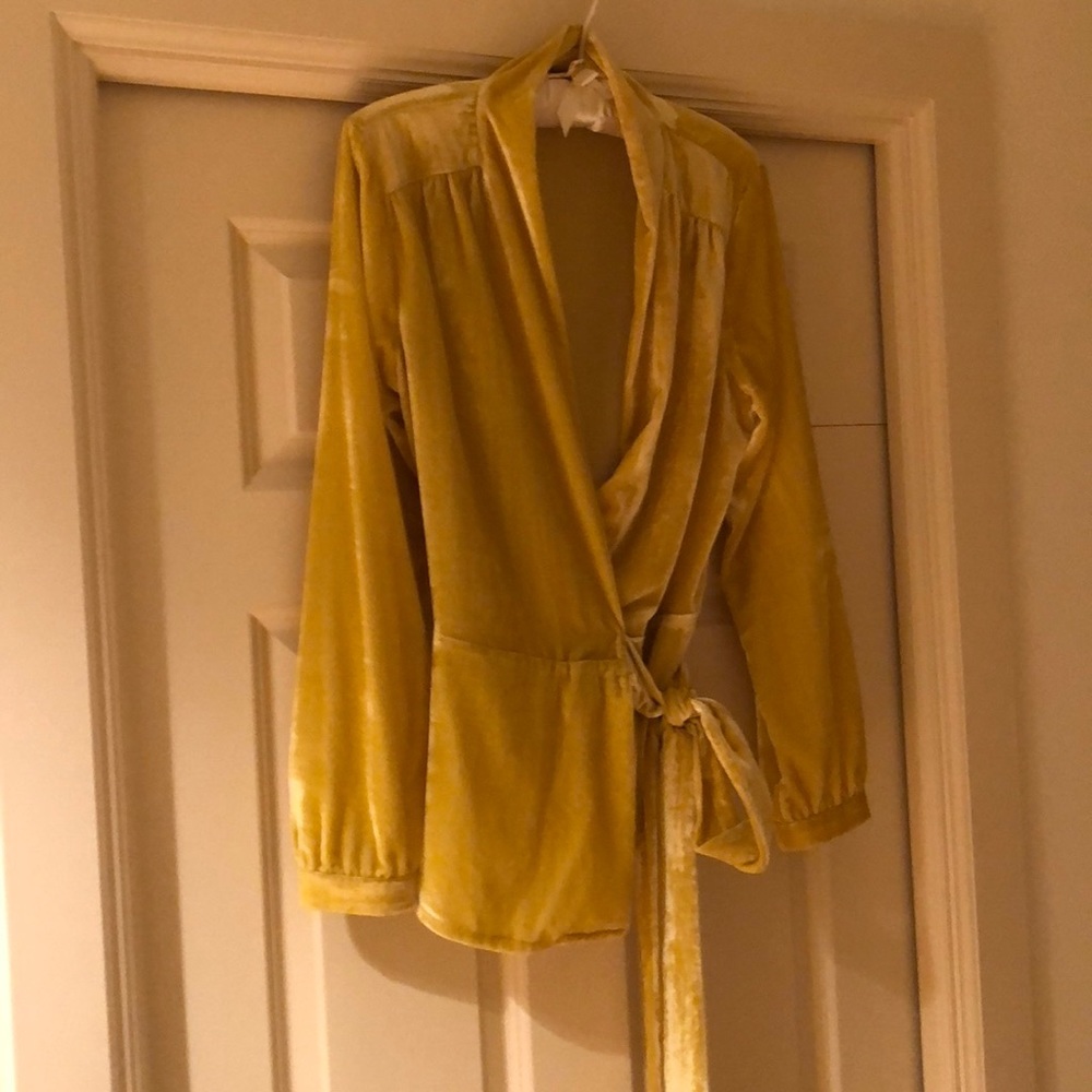 Velvet wrap top Anthropologie